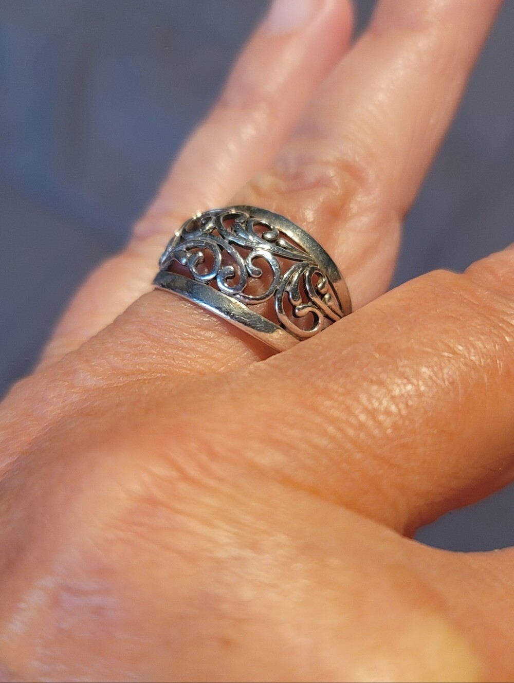 925 Sterling Silver Premier Designs Openwork Domed Ring 925 Size 7